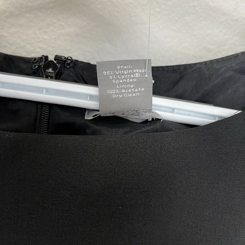 Ann Taylor | LBD Black Virgin Wool Sleeveless Knee Length Dress Belted Size 120 - Picture 6 of 8